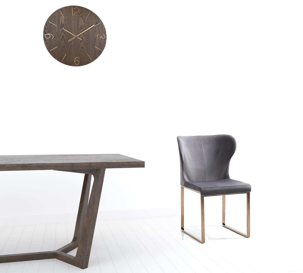 Gray Rosegold Velvet Dining Chair - Homeroots - Flyclothing LLC