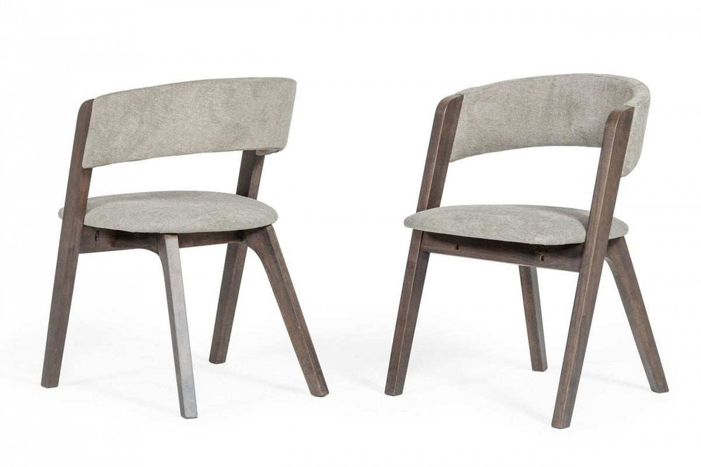 Set of Two Gray Wenge Dining Chairs - Homeroots - Flyclothing LLC
