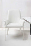 White Faux Leather Dining Chair - Homeroots - Flyclothing LLC
