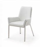 White Faux Leather Dining Chair - Homeroots - Flyclothing LLC
