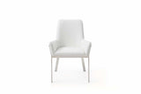 White Faux Leather Dining Chair - Homeroots - Flyclothing LLC
