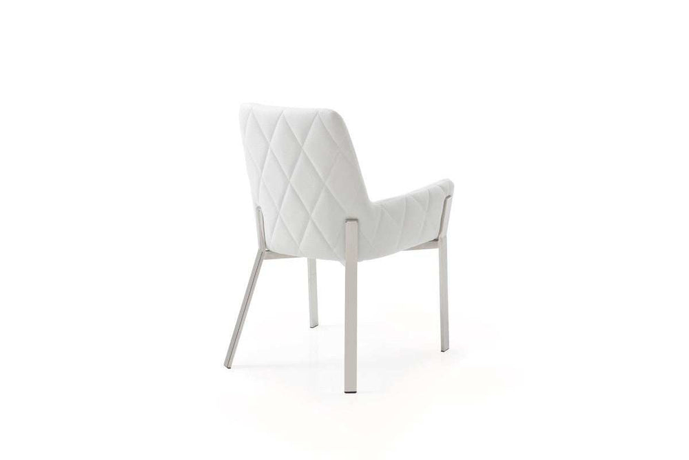 White Faux Leather Dining Chair - Homeroots - Flyclothing LLC