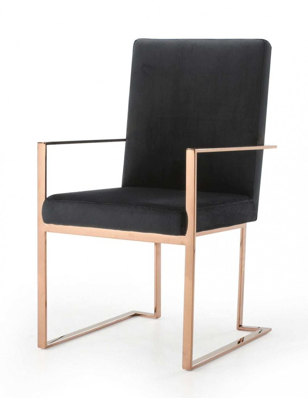 Black Rosegold Velvet Dining Chair - Homeroots - Flyclothing LLC
