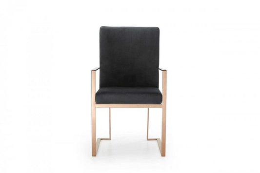 Black Rosegold Velvet Dining Chair - Homeroots - Flyclothing LLC