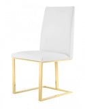 White Gold Contemporary Dining Chair - Homeroots - Flyclothing LLC
