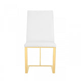 White Gold Contemporary Dining Chair - Homeroots - Flyclothing LLC