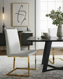 White Gold Contemporary Dining Chair - Homeroots - Flyclothing LLC