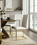 White Gold Contemporary Dining Chair - Homeroots - Flyclothing LLC