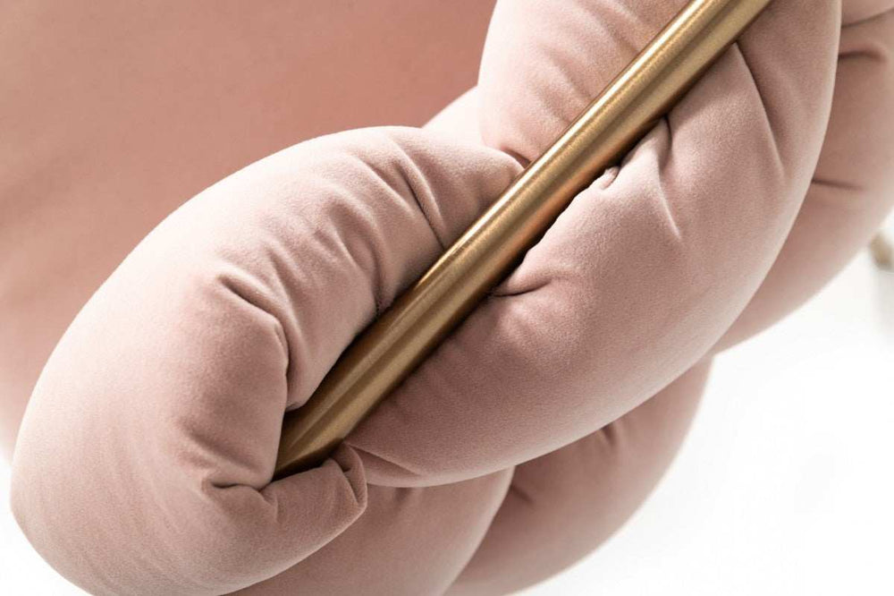 Pink Geo Velvet and Brushed Brass Velvet Dining Chair - Homeroots - Flyclothing LLC