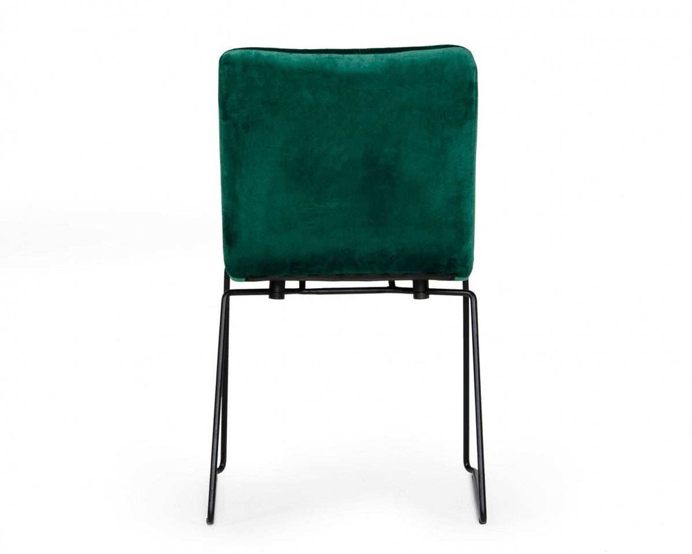 Set of Two Emerald Green Velvet Dining Chairs - Homeroots - Flyclothing LLC