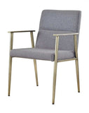 Gray Antique Brass Contemporary Dining Chair - Homeroots - Flyclothing LLC
