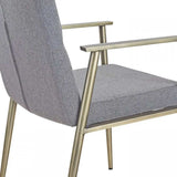 Gray Antique Brass Contemporary Dining Chair - Homeroots - Flyclothing LLC