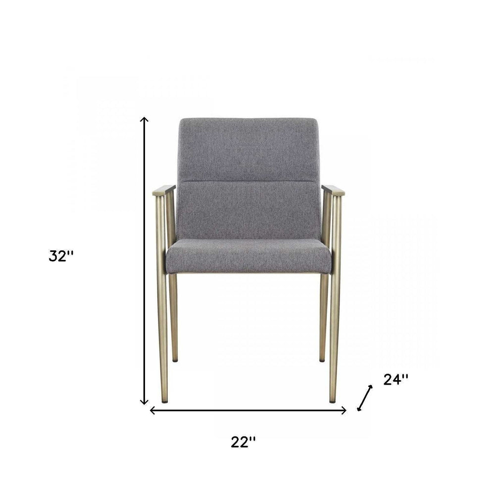 Gray Antique Brass Contemporary Dining Chair - Homeroots - Flyclothing LLC