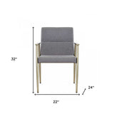 Gray Antique Brass Contemporary Dining Chair - Homeroots - Flyclothing LLC