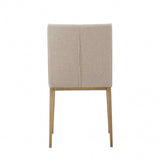 Set of Two Beige Brass Contemporary Dining Chairs - Homeroots - Flyclothing LLC