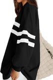 Lovelet Striped Round Neck Dropped Shoulder Sweatshirt - Trendsi - Flyclothing LLC
