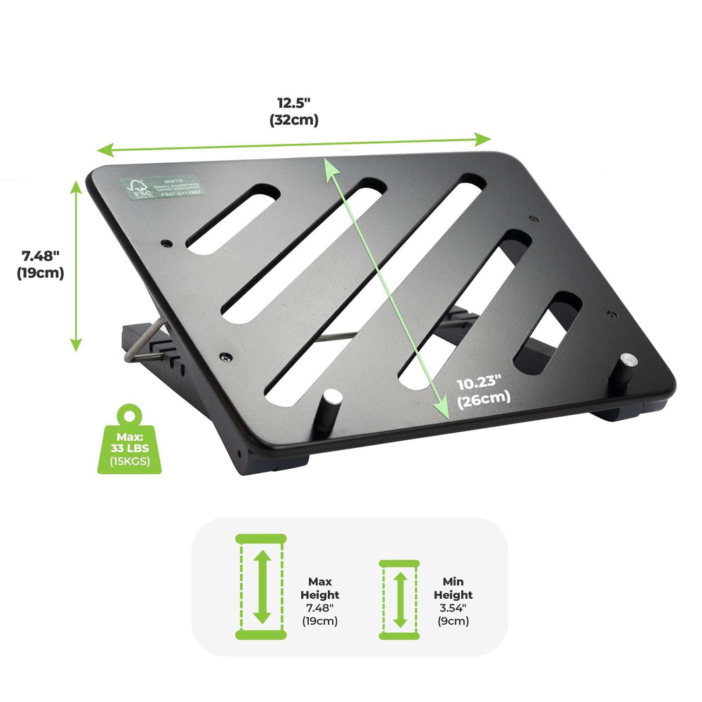 Black Adjustable Five Level Ergonomic Laptop Stand - Homeroots - Flyclothing LLC