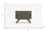 Modern Gray Wash Nightstand with Two Drawers - Homeroots - Flyclothing LLC