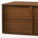 Modern Walnut Nightstand with Two Integrated Drawers - Homeroots - Flyclothing LLC