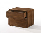 Modern Walnut Brown Nightstand with Two Drawers - Homeroots - Flyclothing LLC