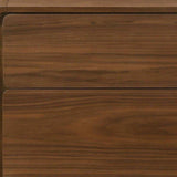 Modern Walnut Brown Nightstand with Two Drawers - Homeroots - Flyclothing LLC