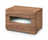 Dazzling contemporary LED Walnut Nightstand with Two Drawers - Homeroots - Flyclothing LLC