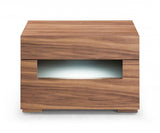 Dazzling contemporary LED Walnut Nightstand with Two Drawers - Homeroots - Flyclothing LLC