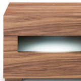 Dazzling contemporary LED Walnut Nightstand with Two Drawers - Homeroots - Flyclothing LLC