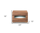 Dazzling contemporary LED Walnut Nightstand with Two Drawers - Homeroots - Flyclothing LLC
