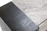 Contempo Gray Faux Marble and Gray Two Drawer Nightstand - Homeroots - Flyclothing LLC