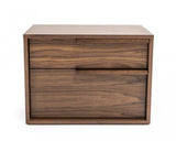 Modern Light Brown Walnut Nightstand with Two drawers - Homeroots - Flyclothing LLC