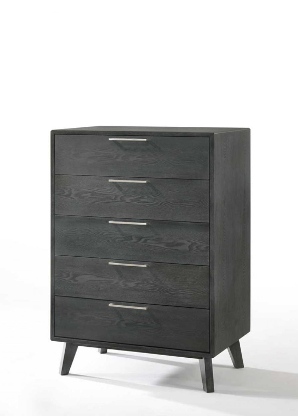 30" Grey Wash Solid Wood Five Drawer Chest - Homeroots
