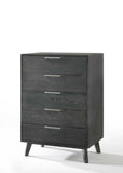 30" Grey Wash Solid Wood Five Drawer Chest - Homeroots