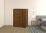 36" Walnut Brown Wood Contemporary Five Drawer Dresser - Homeroots - Flyclothing LLC