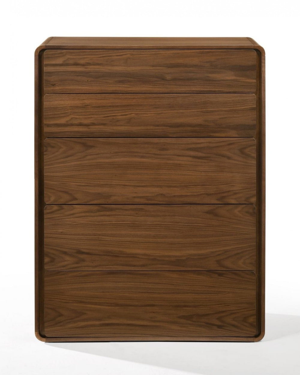 35" Walnut Solid Wood Five Drawer Chest - Homeroots - Flyclothing LLC