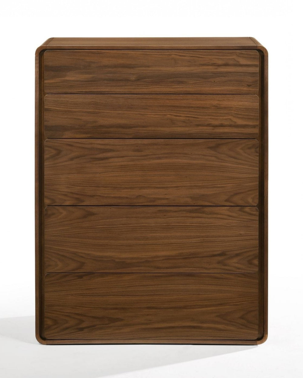 35" Walnut Solid Wood Five Drawer Chest - Homeroots - Flyclothing LLC