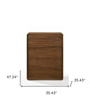 35" Walnut Solid Wood Five Drawer Chest - Homeroots - Flyclothing LLC