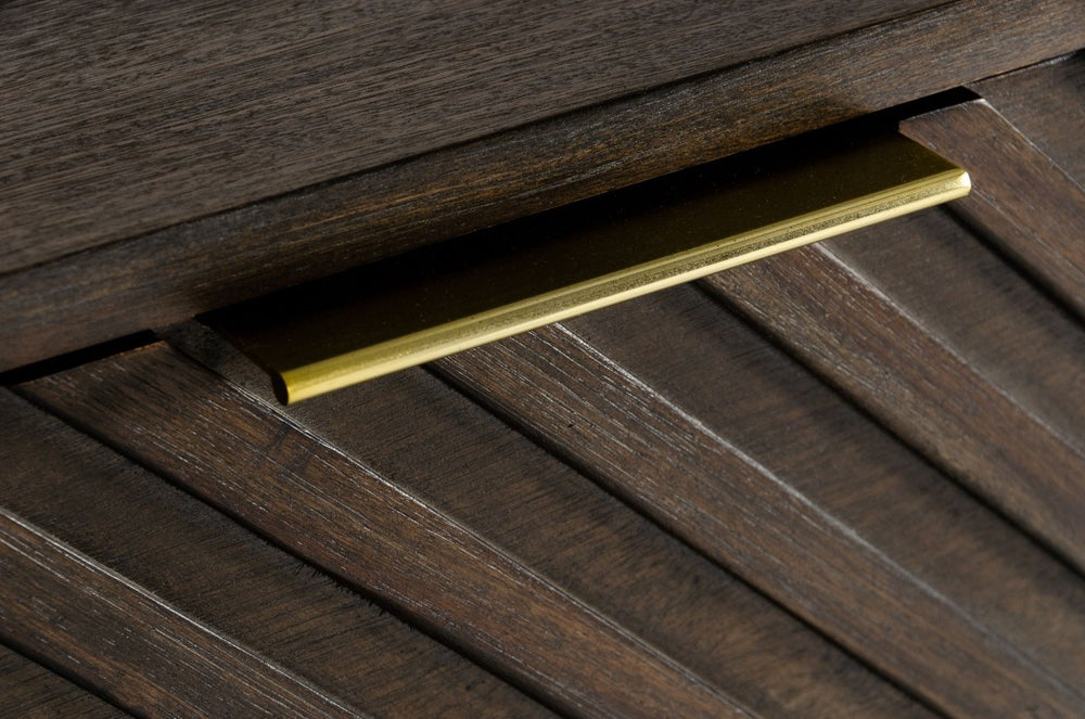 39" Dark Acacia Solid Wood Five Drawer Dresser - Homeroots - Flyclothing LLC