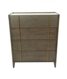 39" Dark Brown and gold Solid Wood Four Drawer Dresser - Homeroots - Flyclothing LLC
