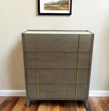 39" Dark Brown and gold Solid Wood Four Drawer Dresser - Homeroots - Flyclothing LLC