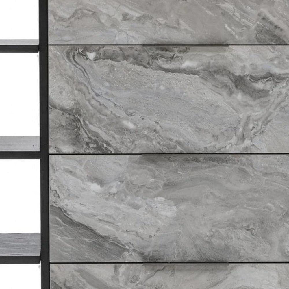 35" Grey Manufactured Wood Five Drawer Chest - Homeroots