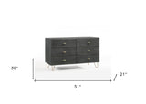 51" Grey Manufactured Wood Six Drawer Double Dresser - Homeroots - Flyclothing LLC