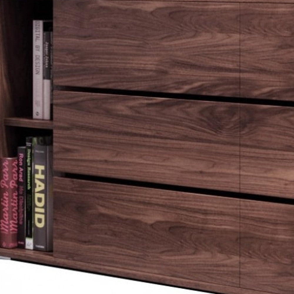 63" Walnut Solid Wood Six Drawer Double Dresser - Homeroots - Flyclothing LLC