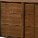 65" Walnut Solid Wood Six Drawer Double Dresser - Homeroots - Flyclothing LLC