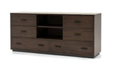 63" Walnut Six Drawer Double Dresser - Homeroots - Flyclothing LLC