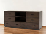 63" Walnut Six Drawer Double Dresser - Homeroots - Flyclothing LLC