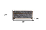 63" Walnut And Grey Faux Marble Wood Six Drawer Double Dresser - Homeroots - Flyclothing LLC