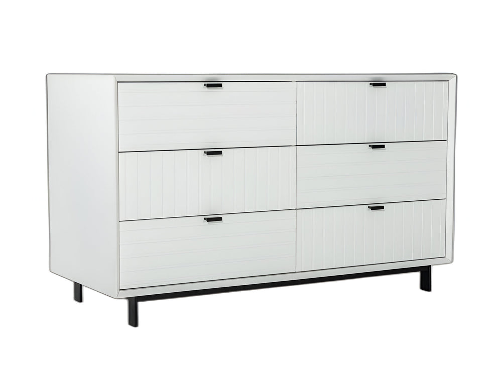 51" White Manufactured Wood Six Drawer Double Dresser - Homeroots - Flyclothing LLC