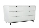 51" White Manufactured Wood Six Drawer Double Dresser - Homeroots - Flyclothing LLC