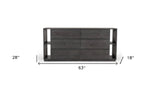63" Grey Solid Wood Six Drawer Double Dresser - Homeroots